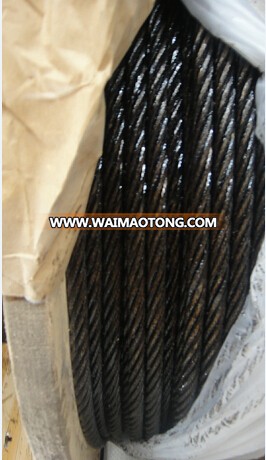 Galvanized Steel Wire Rope 6X7+FC Coated Black Oil Outside